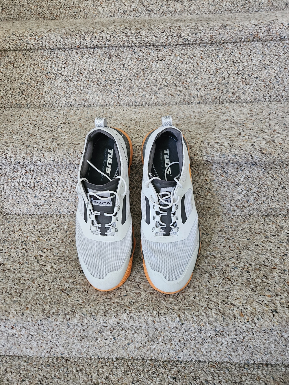 GORUCK Men's Lightweight Sneakers - White with Orange Trim. Model - Mackall.